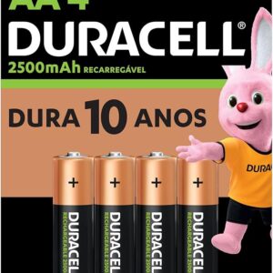Pilha Recarregável AA Pequena DURACELL Com 4 Unidades